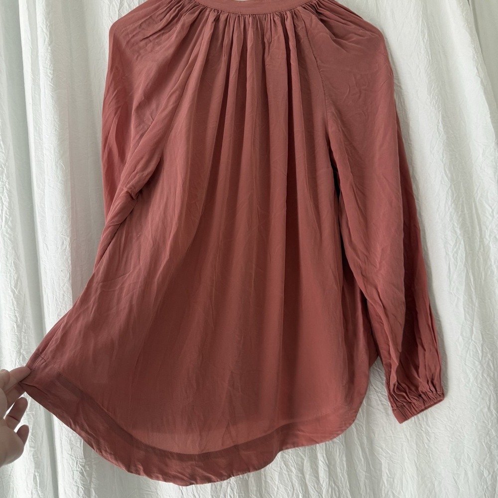 All Saints Womens Long‎ Sleeve Hezzy Blouse Top Size US 6 Coral Salmon Pink - Picture 4 of 12